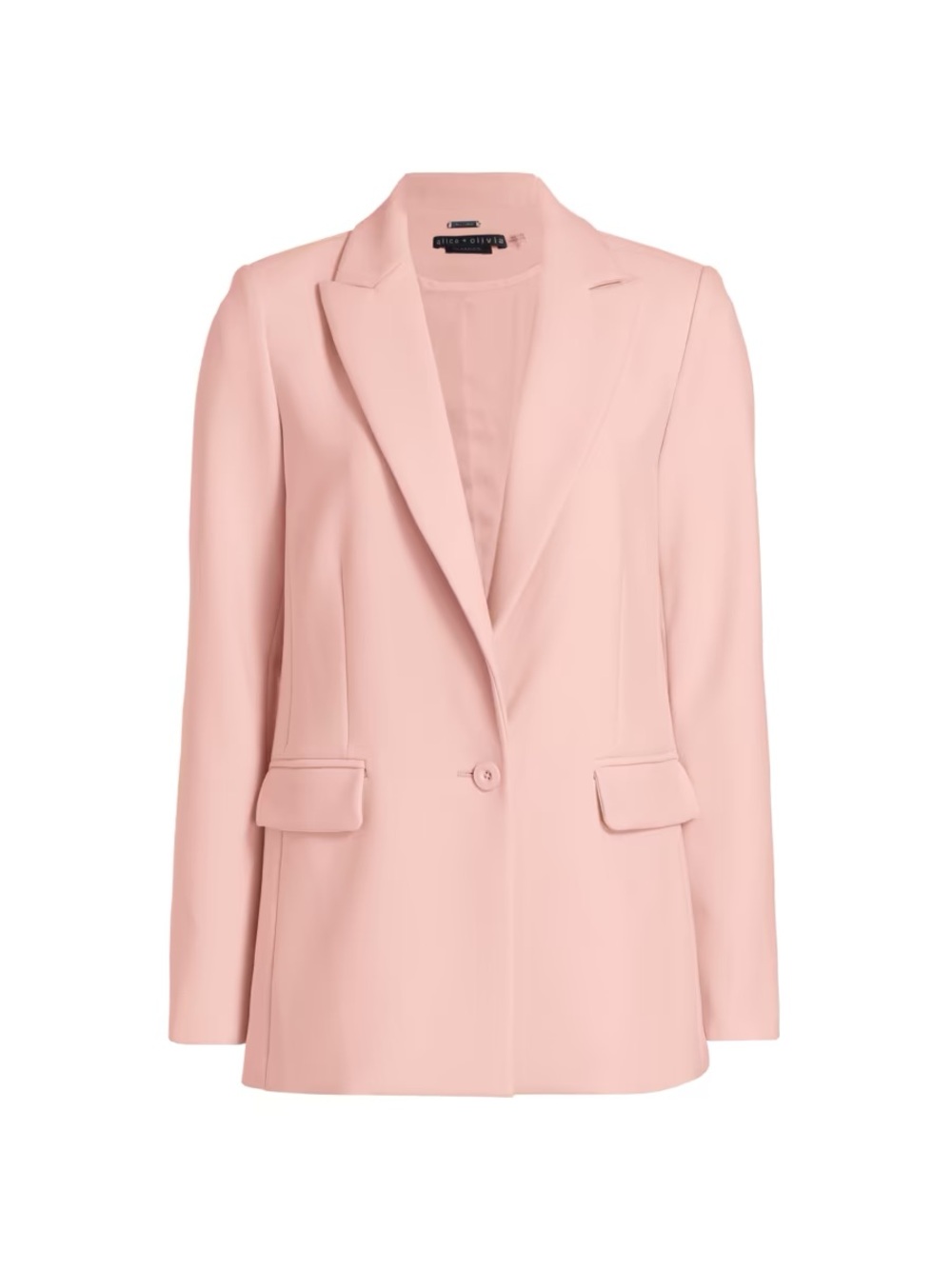 Alice + Olivia Blush Pink Single-Button Tailored Blazer